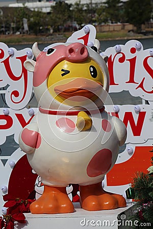 Duck rubber sculpture. Editorial Stock Photo